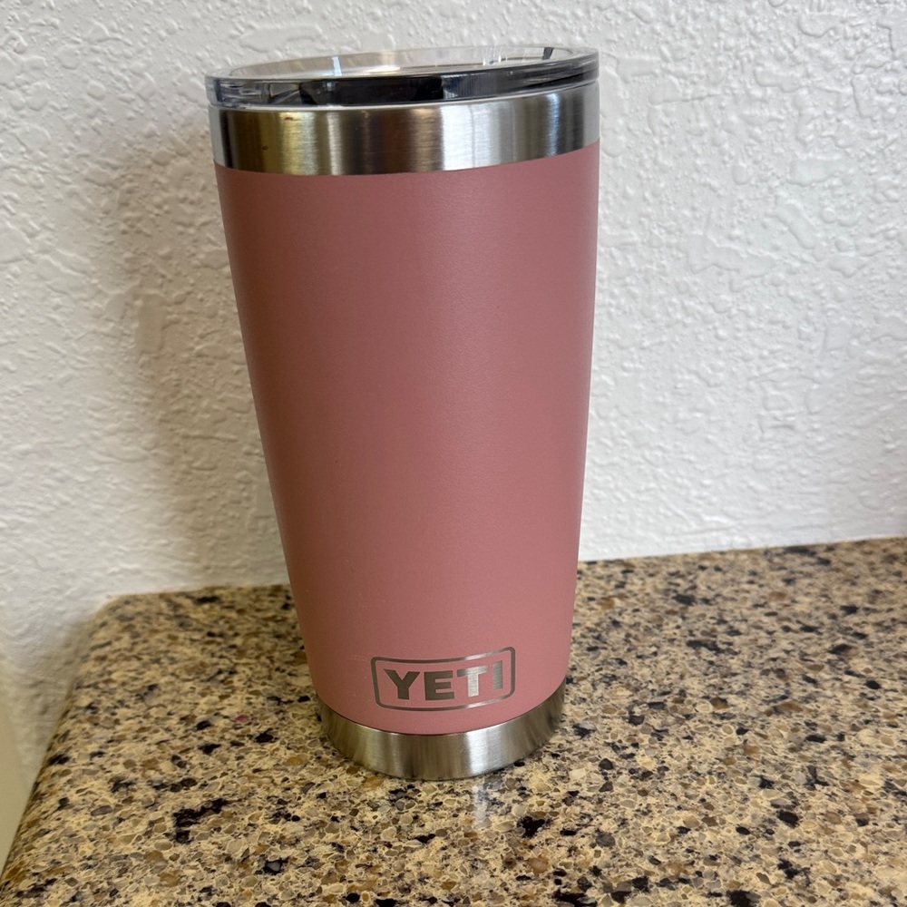 Yeti Rose Pink Tumbler with Stainless Accents